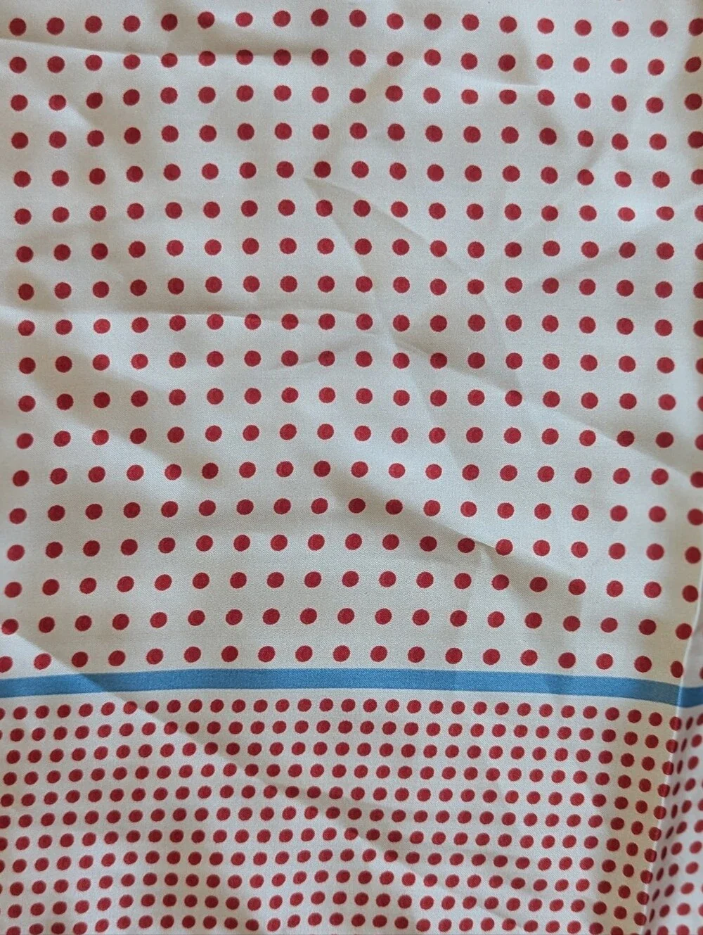 Vintage Inspired Red Polka Dot Square Silk Feel Scarf 26